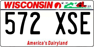WI license plate 572XSE