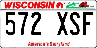 WI license plate 572XSF