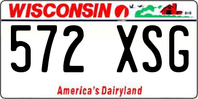 WI license plate 572XSG