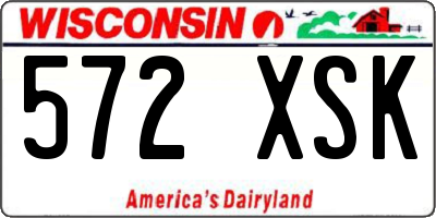 WI license plate 572XSK