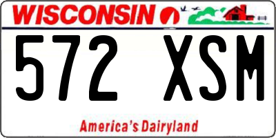 WI license plate 572XSM
