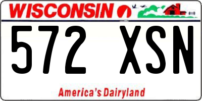 WI license plate 572XSN