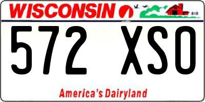 WI license plate 572XSO