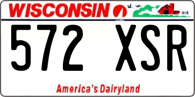 WI license plate 572XSR
