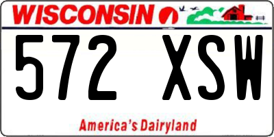 WI license plate 572XSW