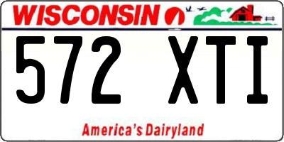 WI license plate 572XTI