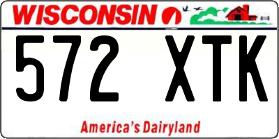WI license plate 572XTK