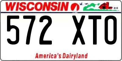 WI license plate 572XTO