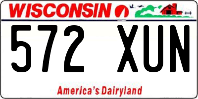 WI license plate 572XUN
