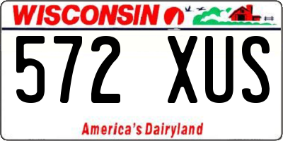 WI license plate 572XUS