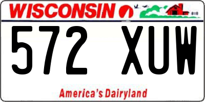 WI license plate 572XUW