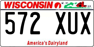WI license plate 572XUX
