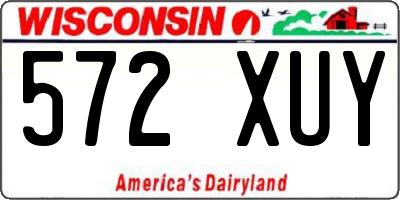 WI license plate 572XUY