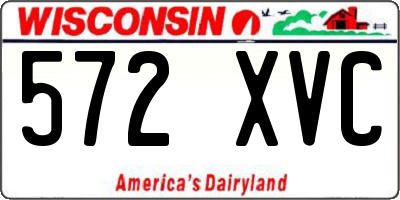 WI license plate 572XVC