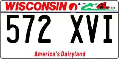 WI license plate 572XVI