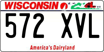 WI license plate 572XVL
