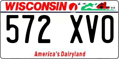 WI license plate 572XVO