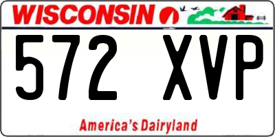 WI license plate 572XVP