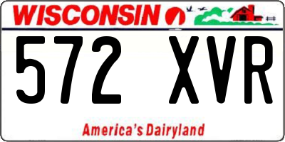 WI license plate 572XVR