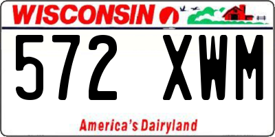 WI license plate 572XWM