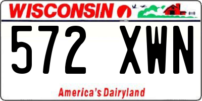 WI license plate 572XWN