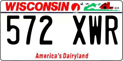 WI license plate 572XWR