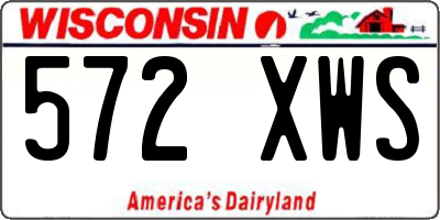 WI license plate 572XWS