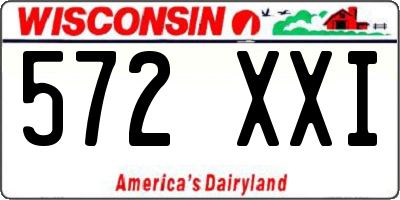 WI license plate 572XXI