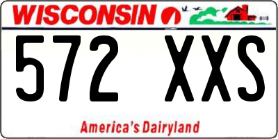 WI license plate 572XXS