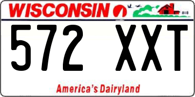WI license plate 572XXT