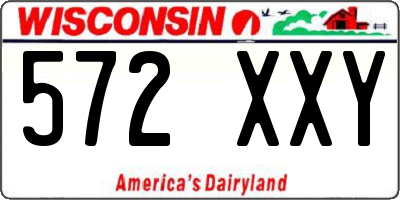 WI license plate 572XXY