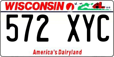 WI license plate 572XYC
