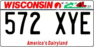 WI license plate 572XYE