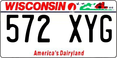 WI license plate 572XYG