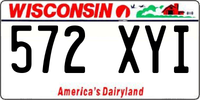 WI license plate 572XYI