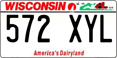 WI license plate 572XYL
