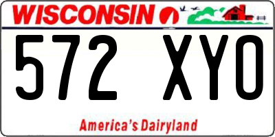 WI license plate 572XYO