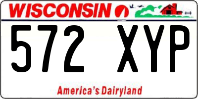 WI license plate 572XYP