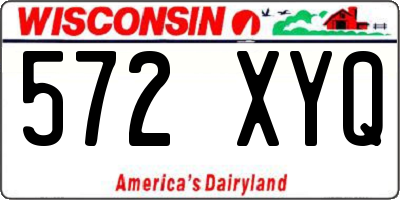 WI license plate 572XYQ
