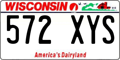 WI license plate 572XYS
