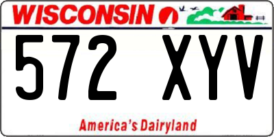 WI license plate 572XYV