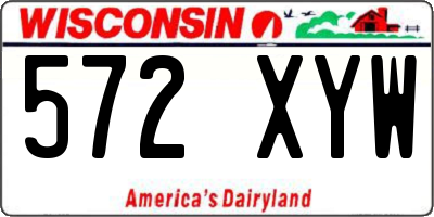 WI license plate 572XYW