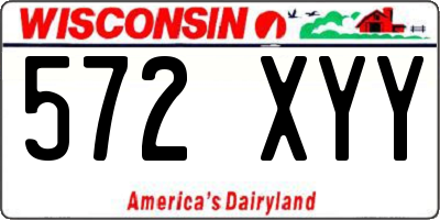 WI license plate 572XYY