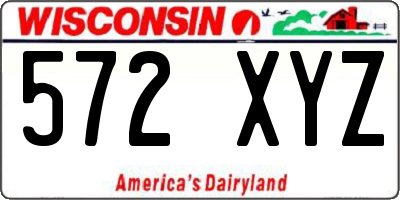 WI license plate 572XYZ