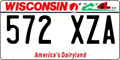 WI license plate 572XZA