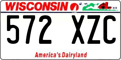 WI license plate 572XZC