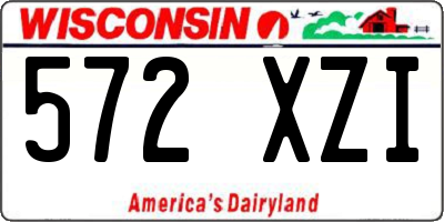 WI license plate 572XZI