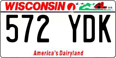 WI license plate 572YDK