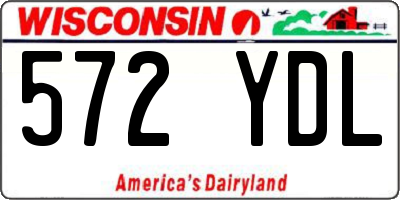 WI license plate 572YDL