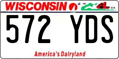 WI license plate 572YDS